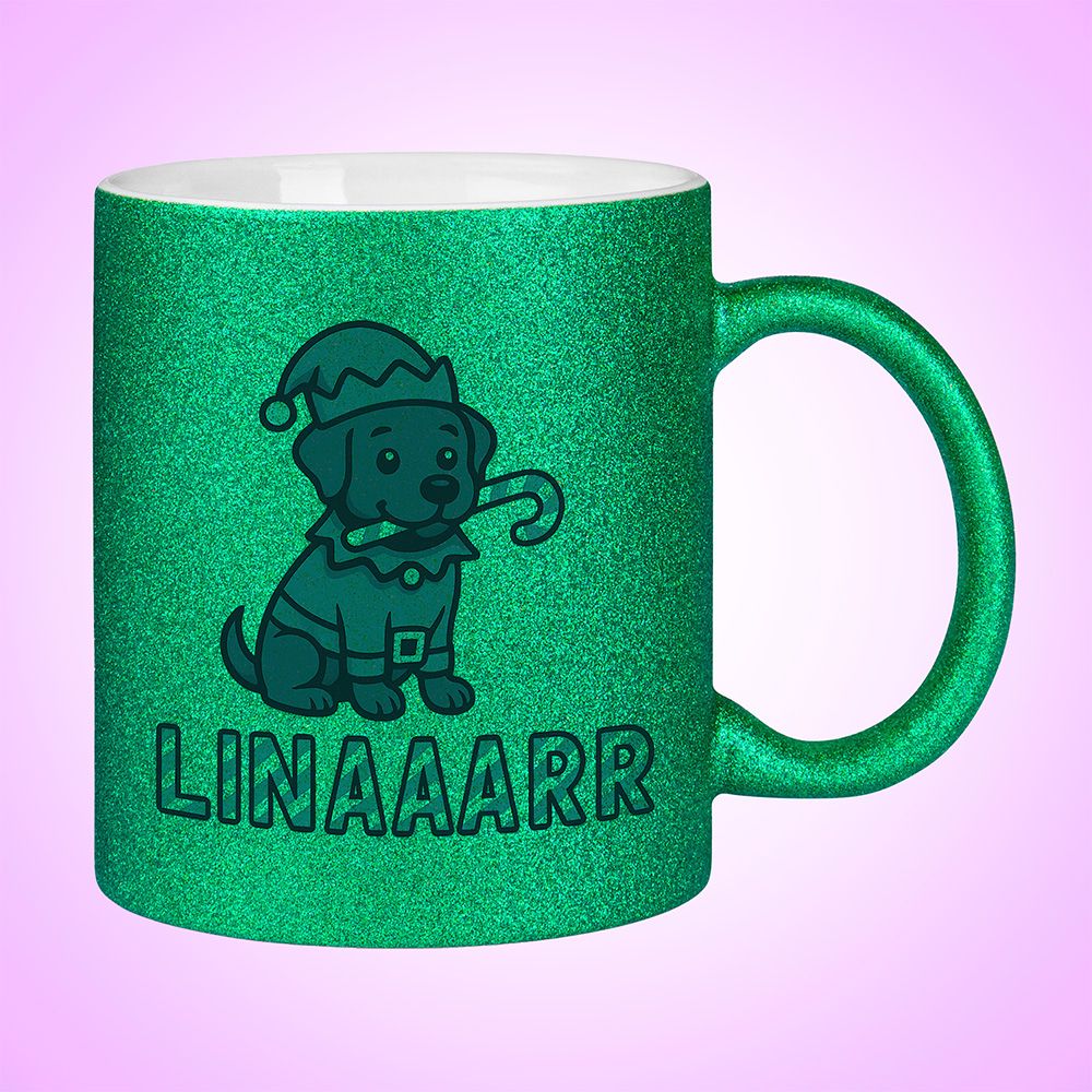 Weihnachtself Glitzertasse – Bild 2